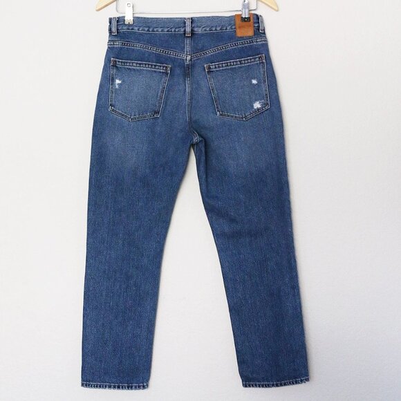 & Other Stories High Waist Distressed Slim Fit Denim Jean Mid Blue Size 28 $119 - Picture 14 of 15